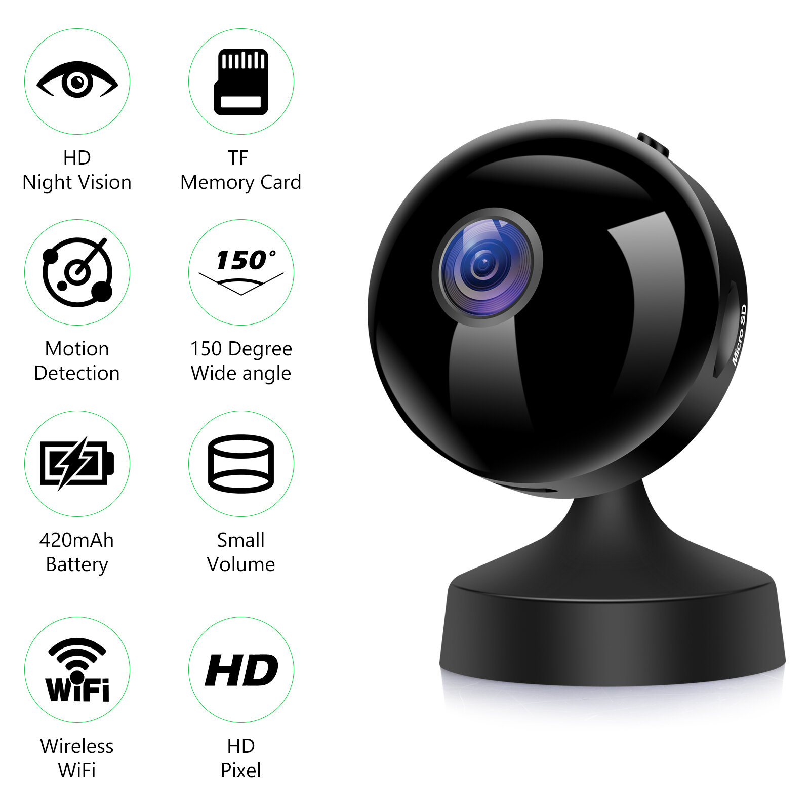 V720 Mini WiFi Camera HD 1080p Remote Wireless Voice Recorder Video Camcorder Night Vision Home Security Surveillance Ca