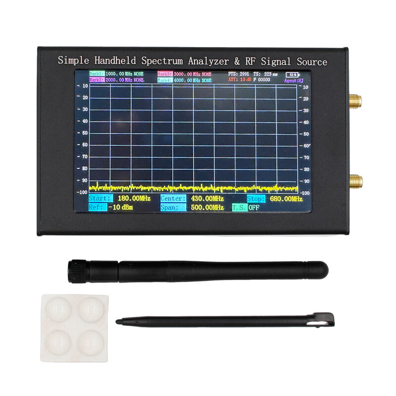 

ZQ6 4.3inch Touch Screen Spectrum Analyzer with Antenna Frequency Analyser 35MHz-6000MHz Tester 6G Handheld Spectrum Ana