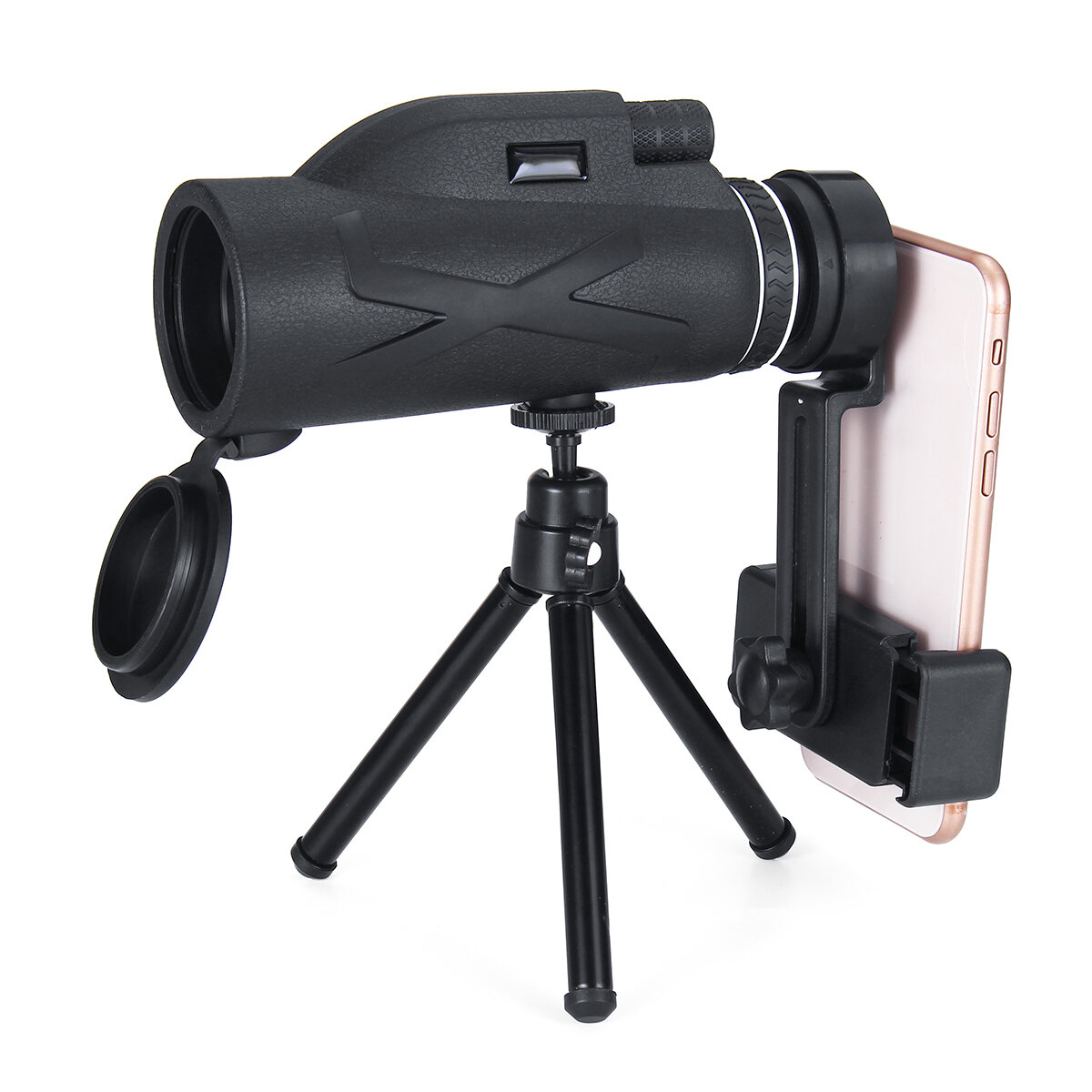 Tragbares Monokularteleskop mit 80 x 100-facher Vergrößerung Leistungsstarkes Fernglas Zoom Großes Handteleskop Militär HD Professionelle Jagd
