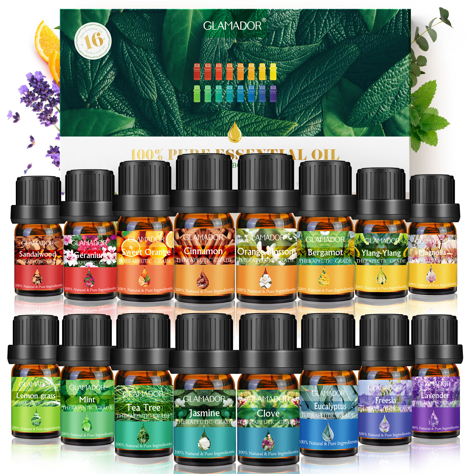 Στα 18.64 € από αποθήκη Πολωνίας | 16pcs Pure Natural Essential Oils Set for Diffusers Aromatherapy Aroma
