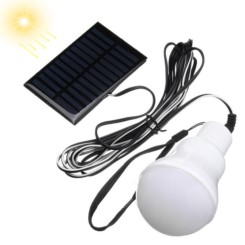 Portatile 1W 6V 12 LED solare Lampadina ricaricabile con alimentazione esterna campeggio Lanterna Yard lampada