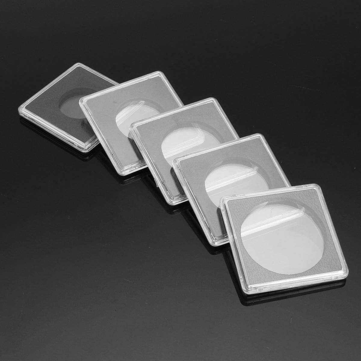 5 Sizes Clear Square Coin Capsule Box Quadrum Coin Holder 24.5mm to 40.5mm