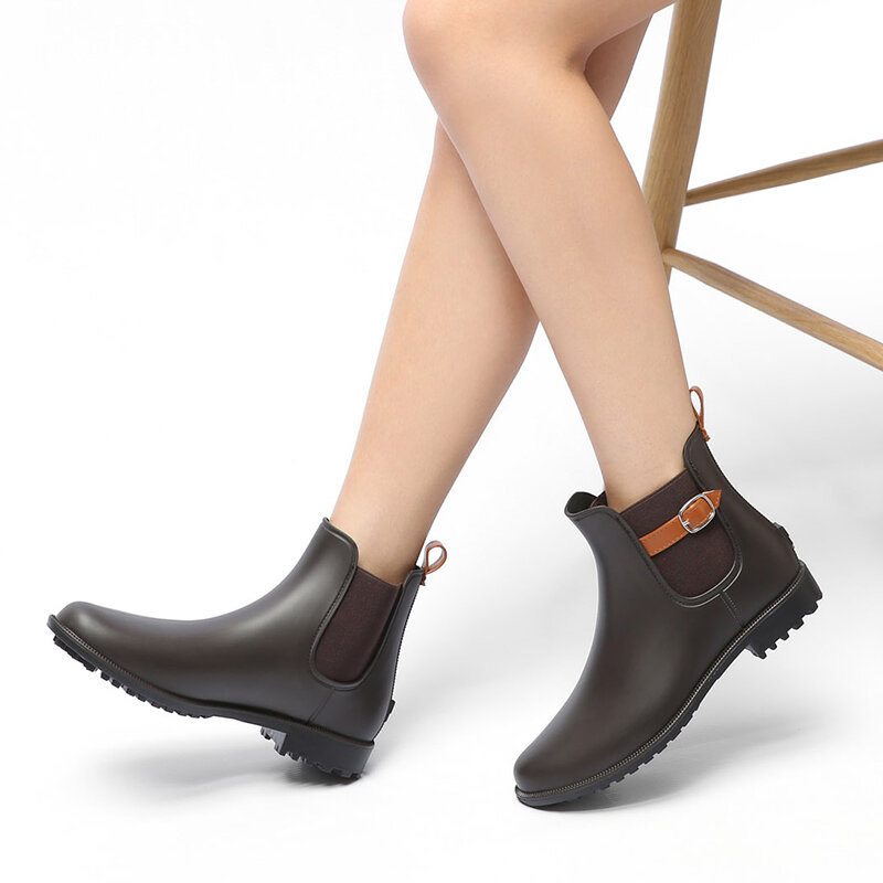 Gracosy Outdoor Rainy Day Walking Antislip waterdichte laarzen voor dames Regenlaarzen Korte laarzen