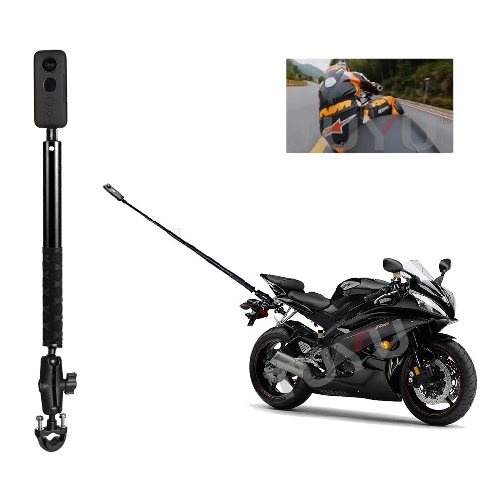 Tuyu motorcycle bike invisible selfie stick monopod handlebar mount bracket for gopro insta360 sport action camera accessories