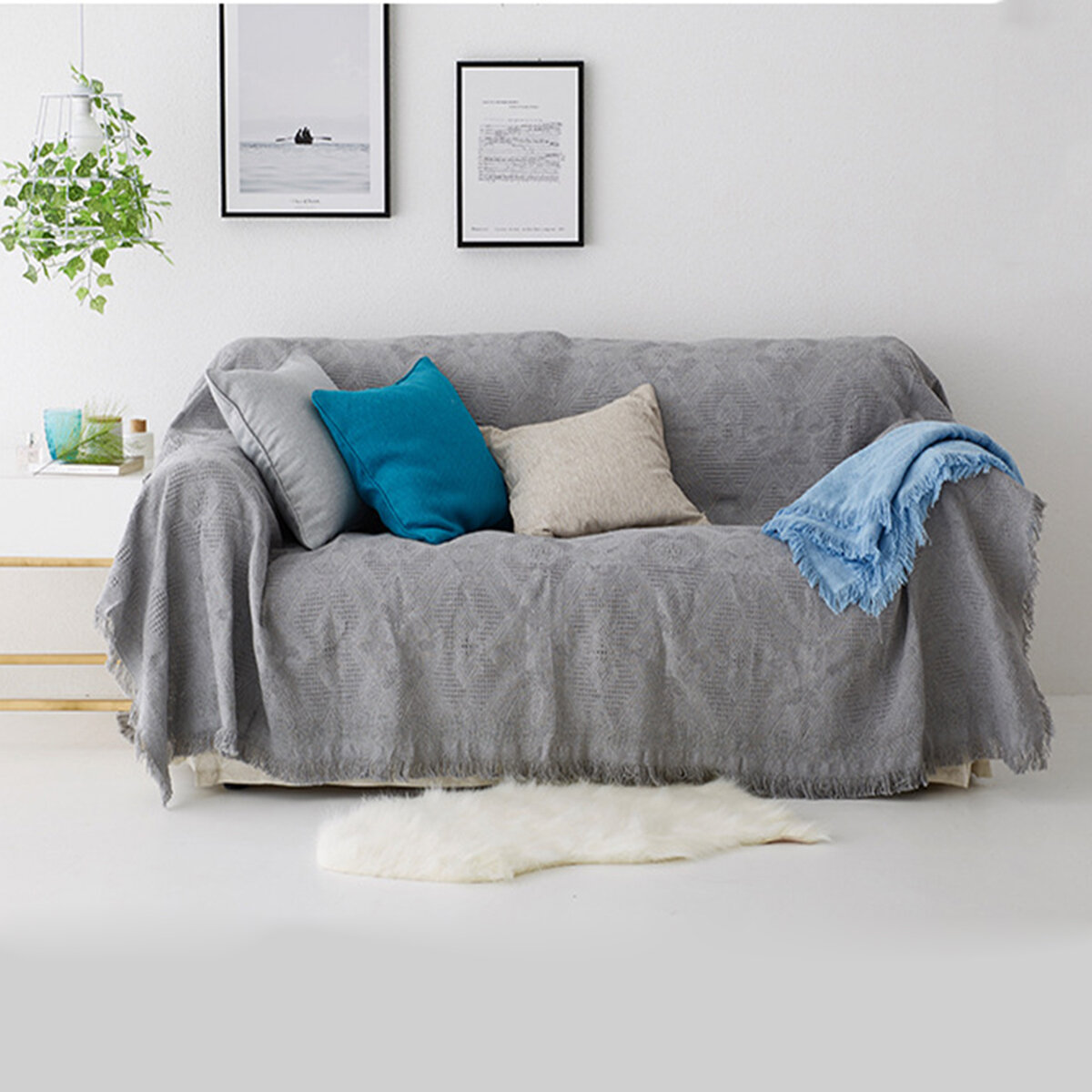 Details about   Throw Blanket Multifunction Sofa Covers Tassel Dust Cover Blankets for Bed