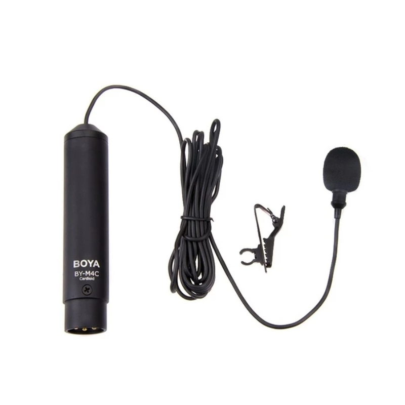 

BOYA BY-M4C Cardioid XLR Lavalier Microphone Condenser Mic for Sony for Panasonic Camcorders Zoom Audio Recorder Video R