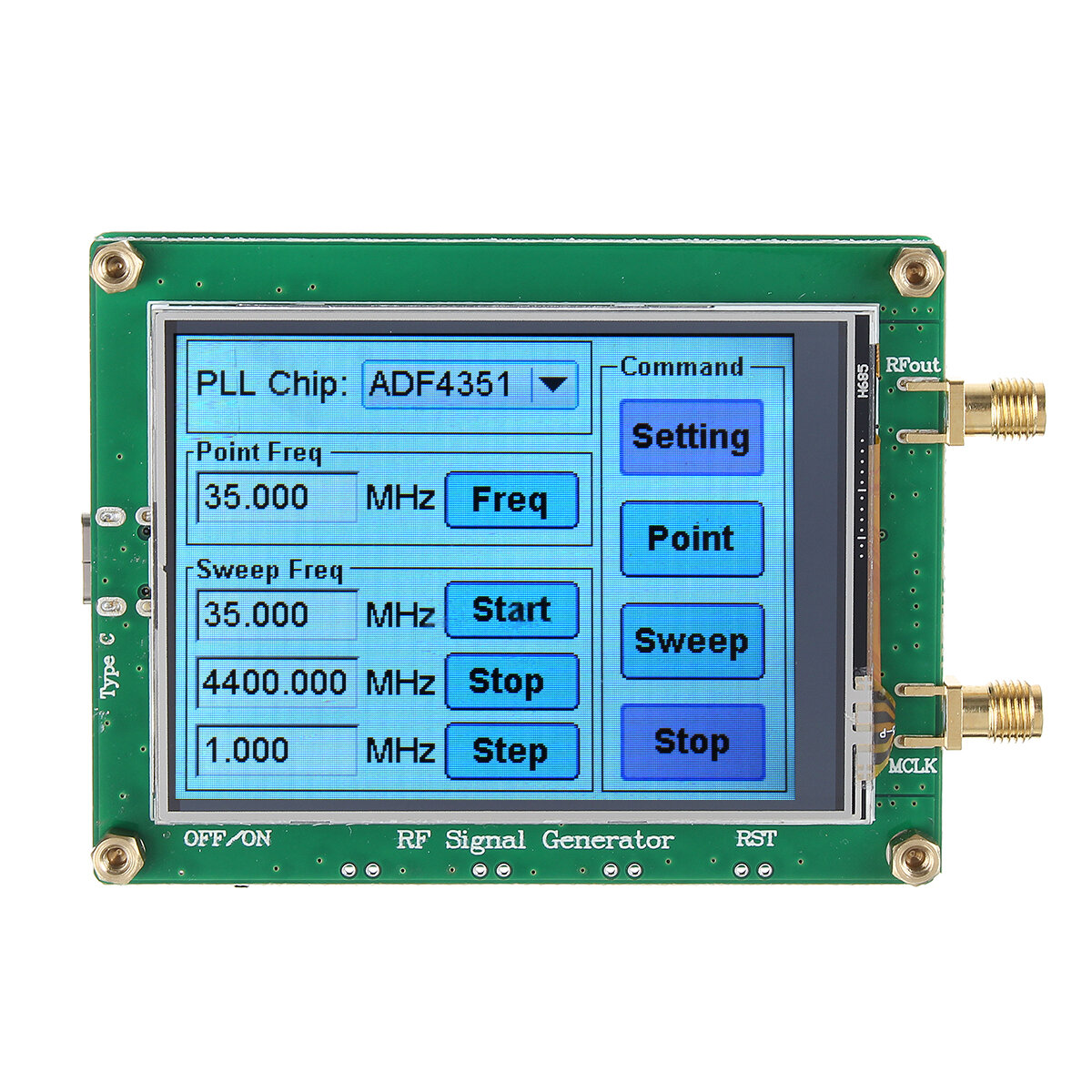 ADF4351-VFO Digital LCD Display RF Signal Source Signal Generator 35MHz-4000MHz 
