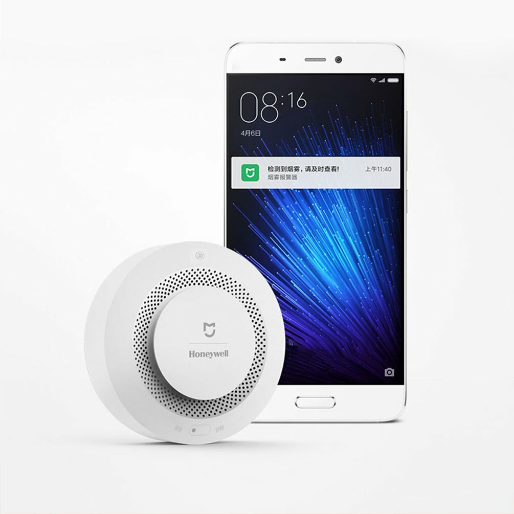 

Xiaomi Mijia Honeywell Fire Alarm Smoke Detector Sensor Audible Visual Alarm Notication Work With Mi Home APP By Phone