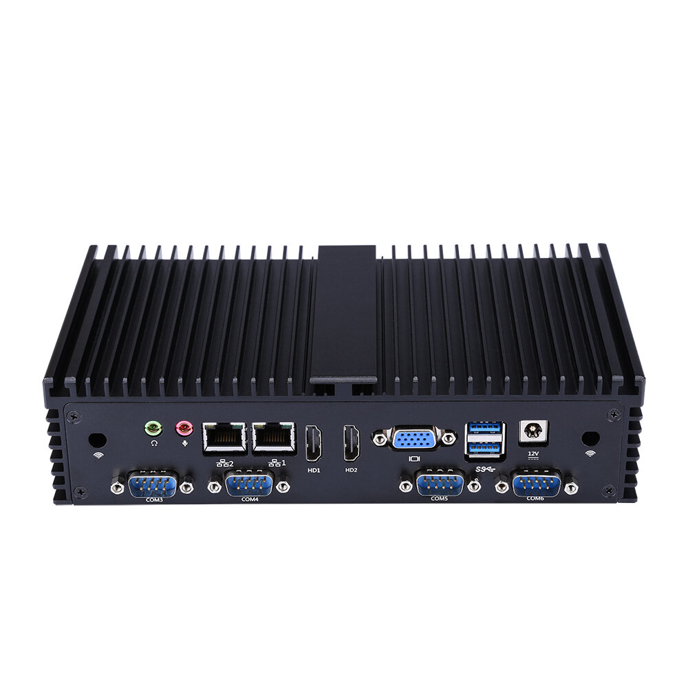 QOTOM Mini Pc Intel I5－7200U 2.5GHz Qual Core 4GB DDR4＋64GB SSD 8GB＋128GB 6 Gigabit Ethernet Machine Micro Industrial Q555X Multi－Network Port － 8GB＋128GB