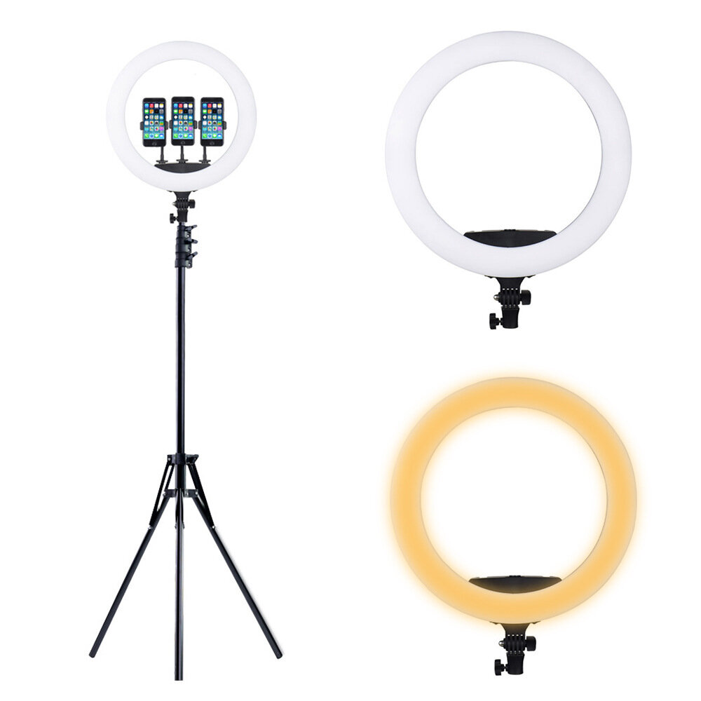 Mcoplus LE-620B-02 18inch Dimbare LED Selfie Ringlicht Fotografie Video Invullicht Ringlamp met tele