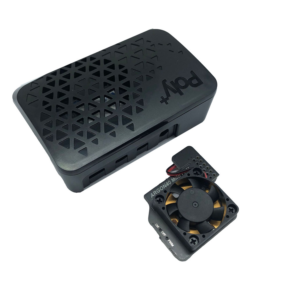 98 x 68 x 25mm ABS Heat Dissipation Case + Metal Fan Argon POLY Protective Box for Raspberry Pi 4B Module