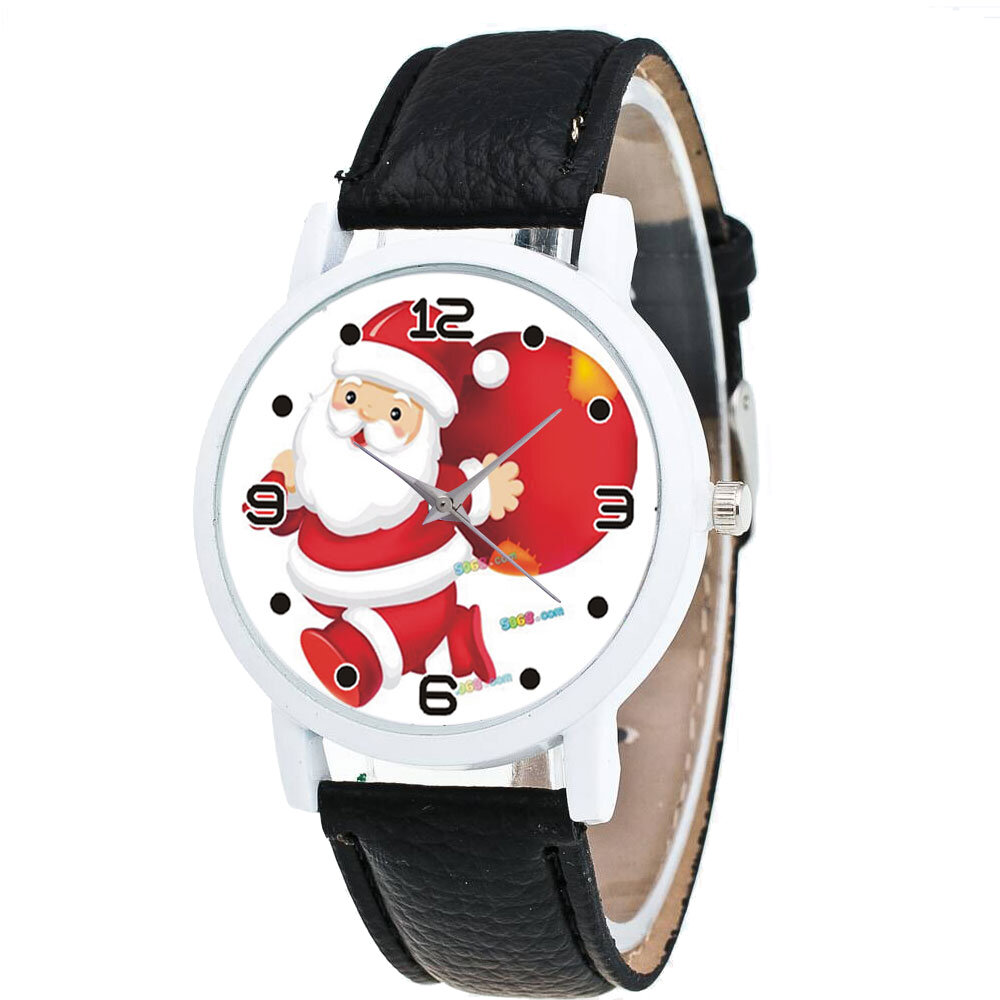 Cartoon kerstman en cadeau patroon schattig kind horloge mode kinderen quartz horloge