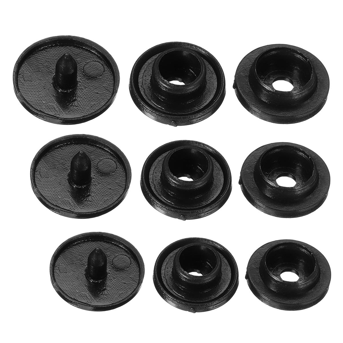 1000PCS T3T5T8 Black Resin Fasteners Clip Snap Buttons For Cloth Diaper Craft
