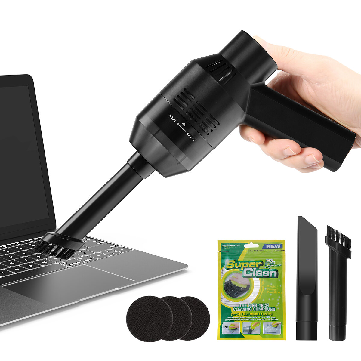 MECO Keyboard Vacuum Cleaner with Cleaning Gel Rechargeable Mini Cordless Desktop Cleaning Tool for Cleaning Dust Hairs
