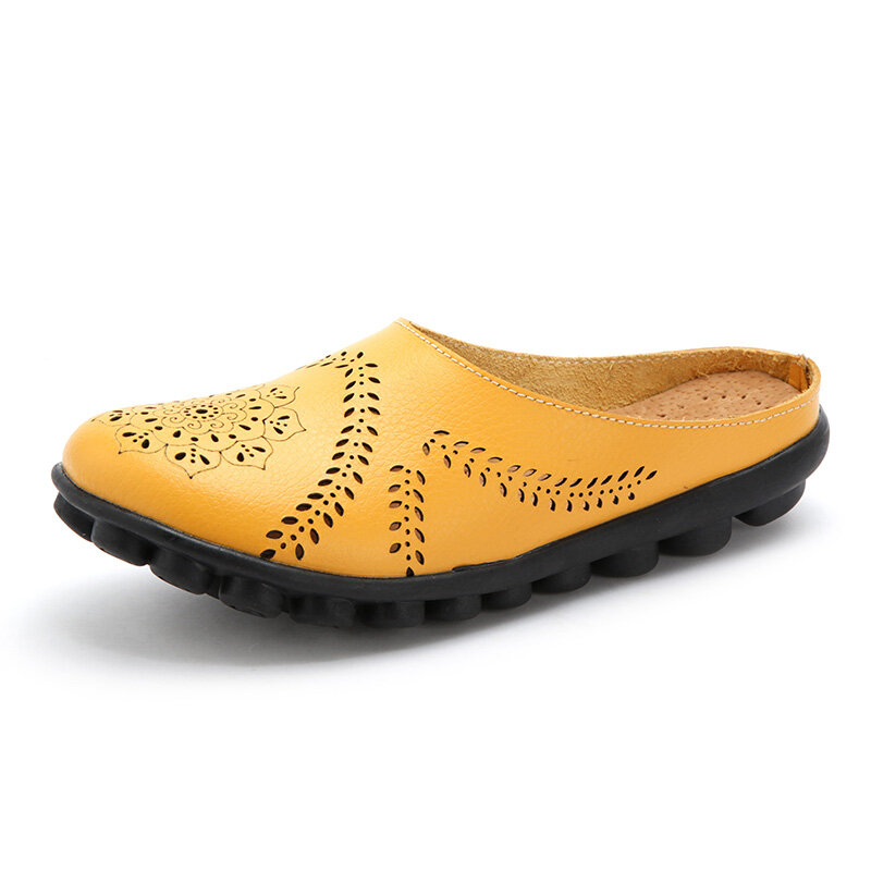 Image of Groe Gre Hollow Out Pure Color Soft Casual Flats Damen Schuhe