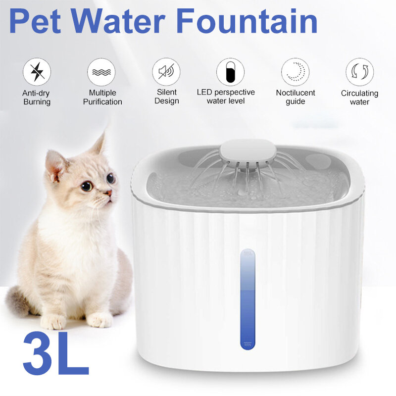 Bakeey Pet Water Dispenser LED Luminous Light Automatic Water Circulation for Cats Supplies