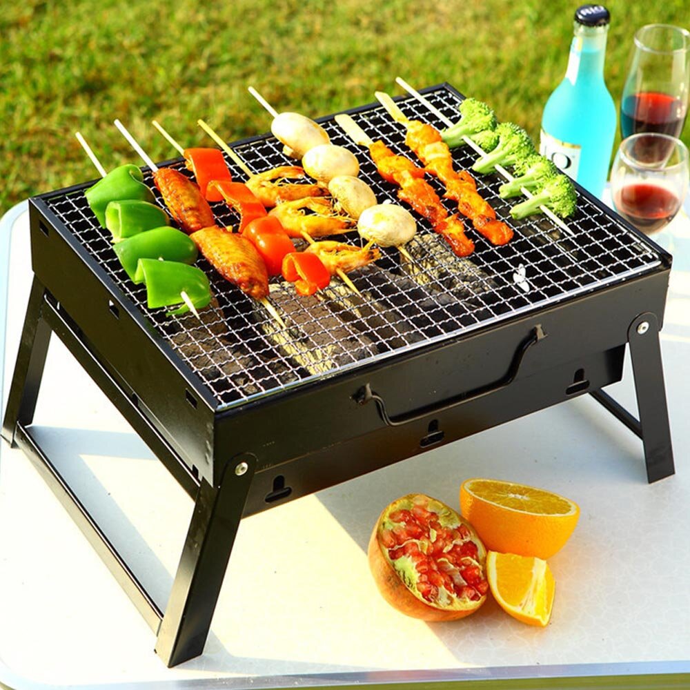 IPRee? Opvouwbare BBQ-grill Draagbare houtskoolgrill Roestvrijstalen kookfornuis Camping Picknick