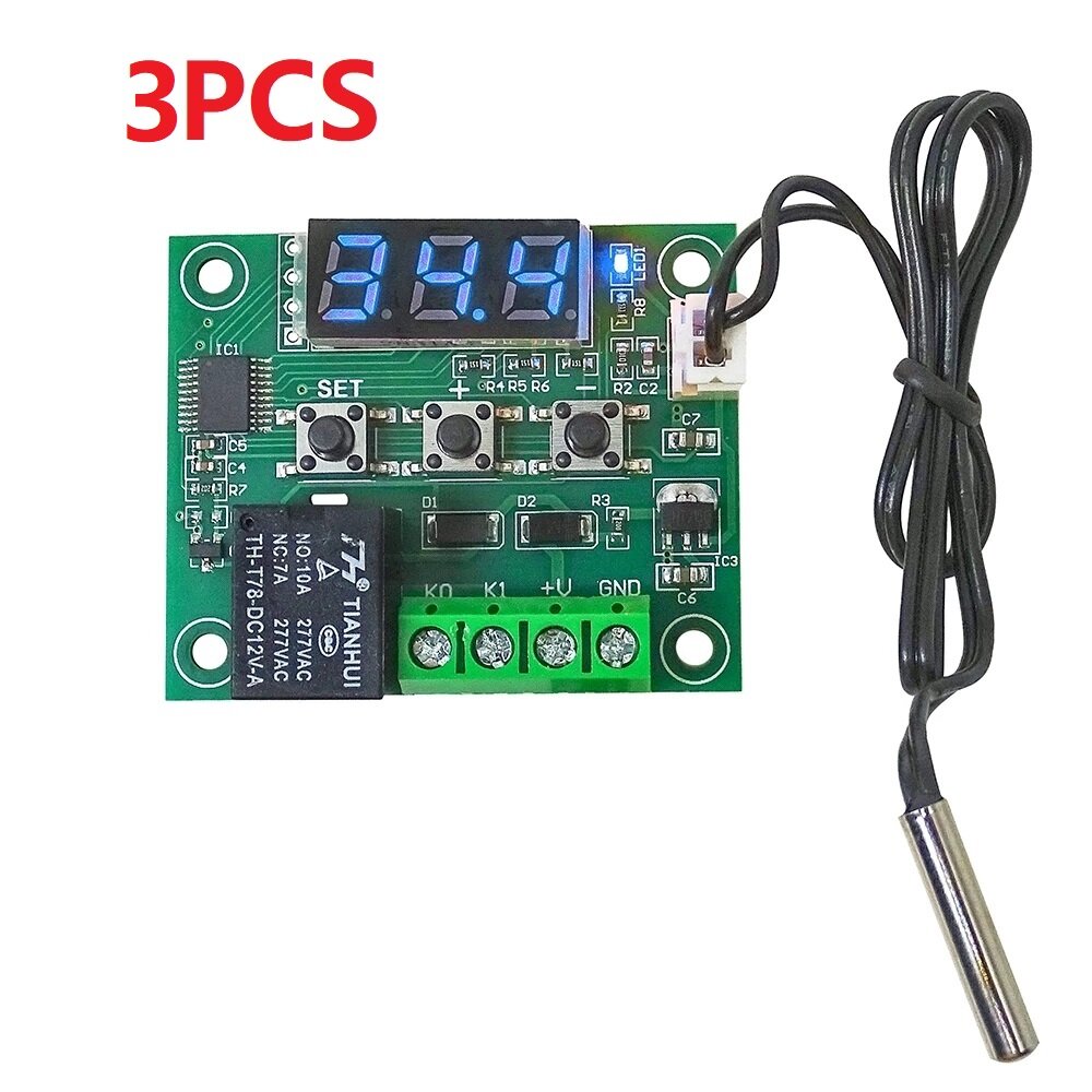 3PCS XH-W1209 DC 12V LED Digitale Thermostaat Temperatuurschakelaar Module Aan/Uit Controller Board 