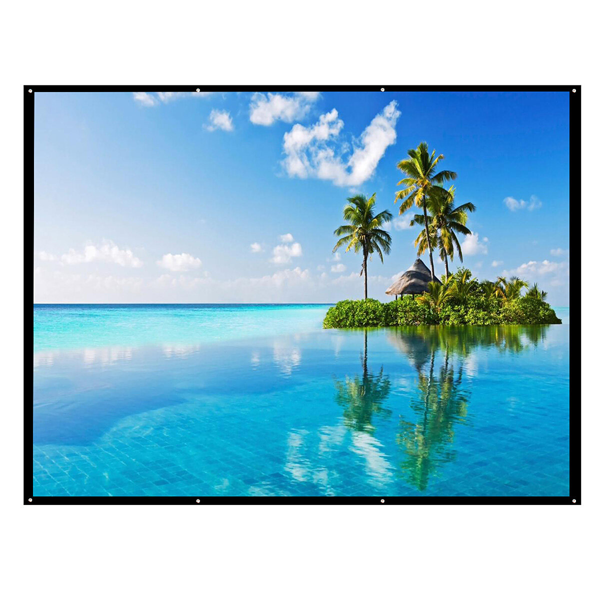 16:9/4:3 120-inch Projector Screen HD Foldable Projection Screen Cloth for Home Office Theater Movies Indoors Outdoors