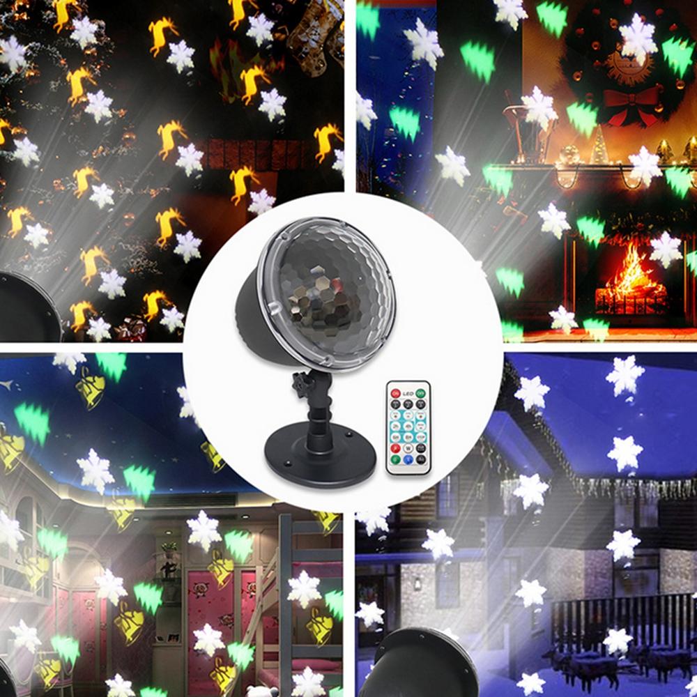 4 lampe de flocon de neige mini-lampe de Noël extérieure avec lumière de scène LED avec télécommande pour festival