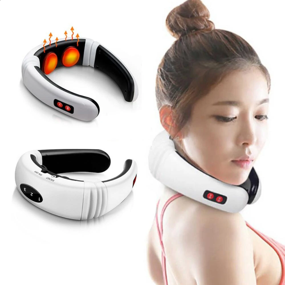 Hot Electric Cervical Neck Support Massager Body Shoulder Relax Massage Magnetic Therapy