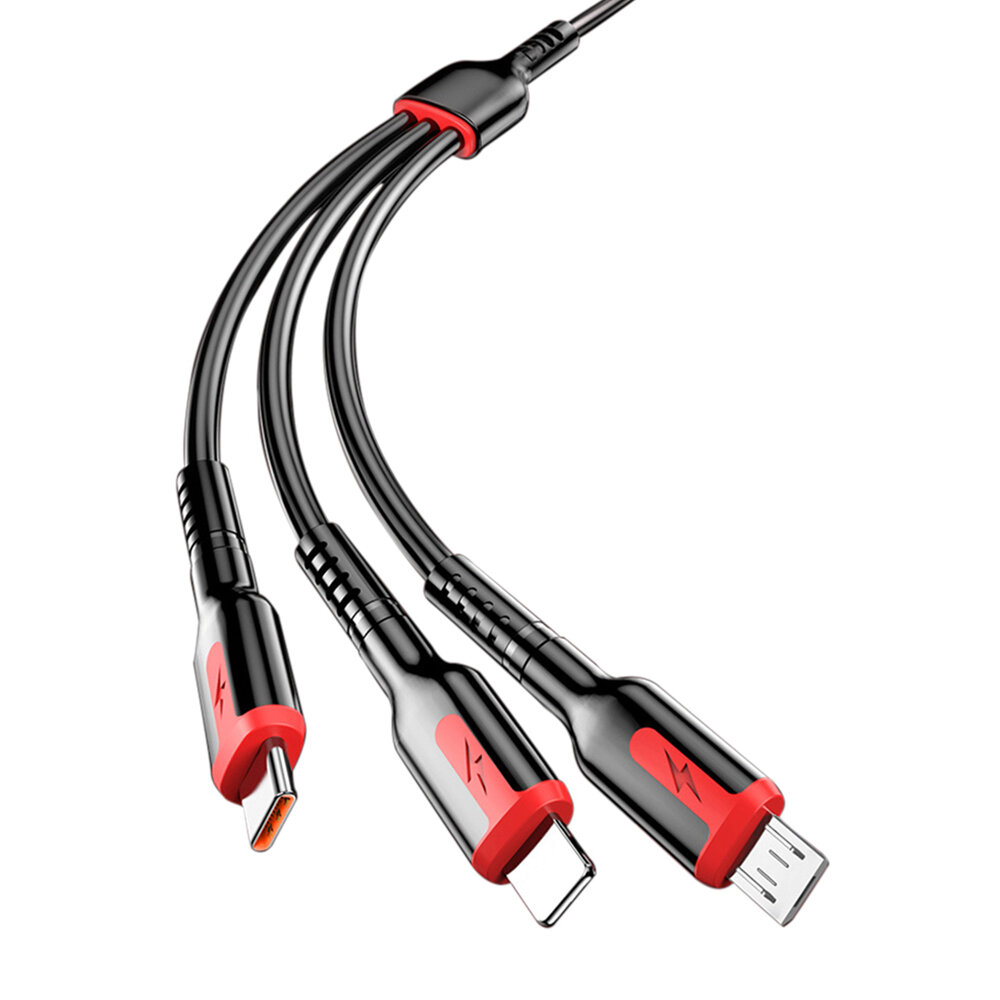 66W USB-A to iP/Type-C/Micro USB Cable Fast Charging Data Transmission Copper Core Line 1.2M/1.8M Long for Huawei Mate50