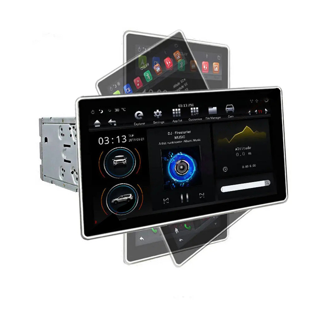 PX6 12.8 Inch for Android 8.1 Car Stereo Radio 180 Degree Rotable IPS Touch Screen 4G+64G GPS WIFI 3G 4G FM AM Support V