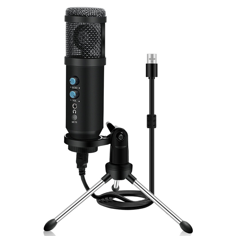 

Bakeey MK-F500USB Condenser microphone HIFI Active Noise Reduction Reverberation Adjustable Wired microphone with Tripod