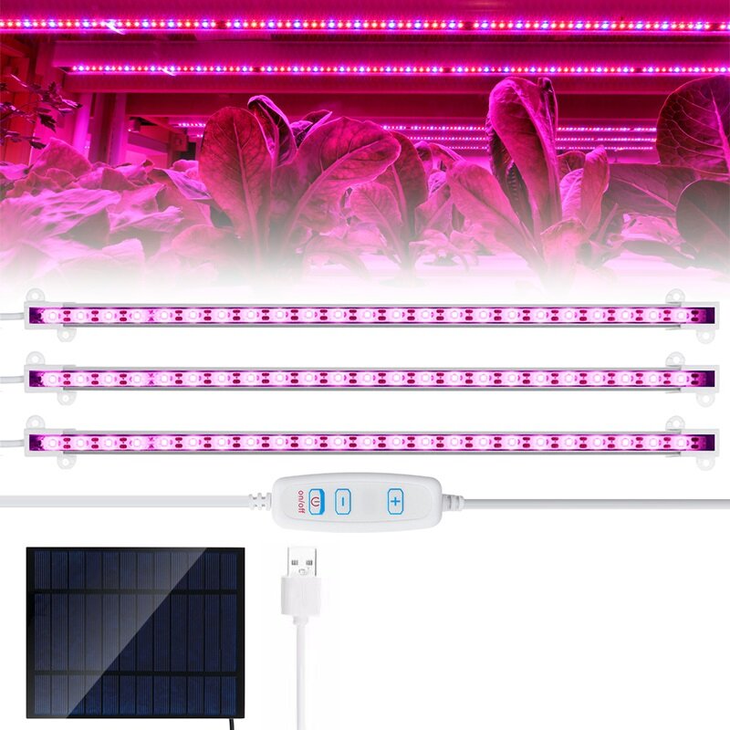 10/20/30 W USB Solar Full Spectrum Plant Grow Light Strip IP65 waterdichte kas