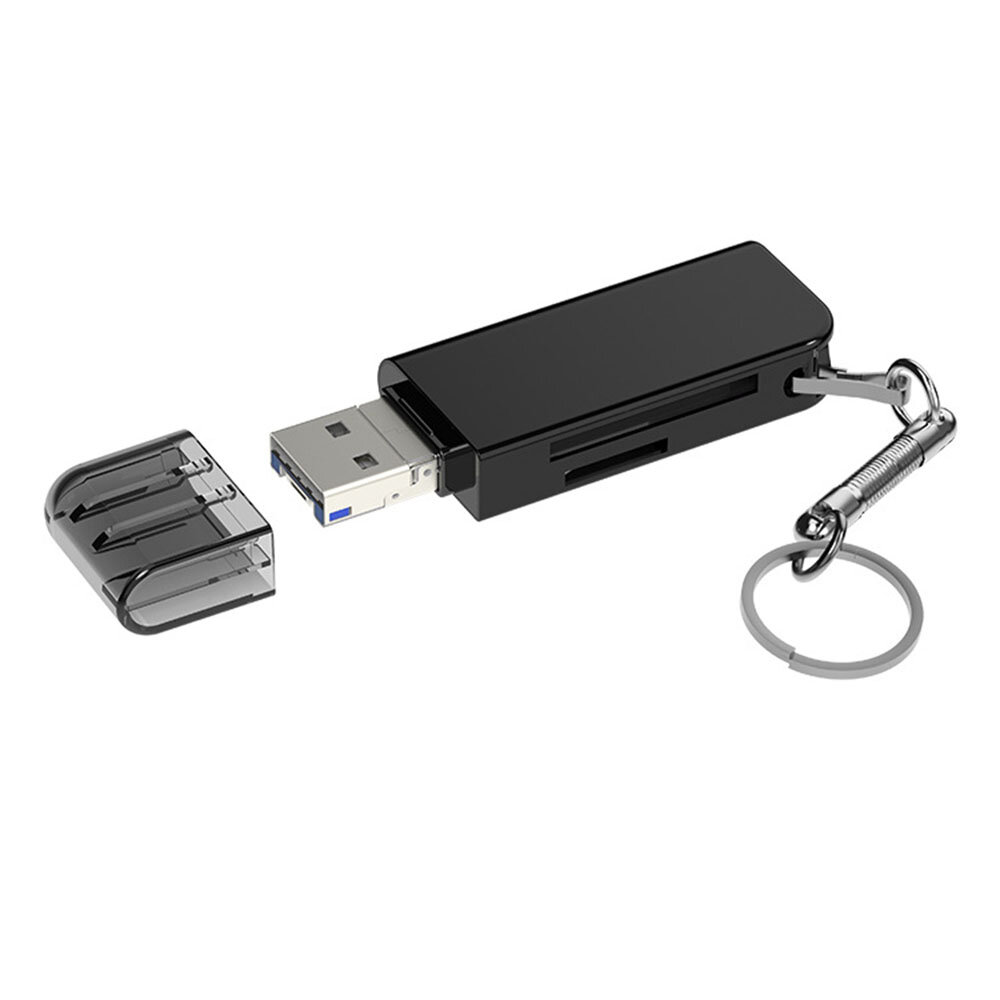 2-in-1 USB 3.0 TF SD-geheugenkaartlezer Hoge snelheid metalen omhulsel Draagbaar voor mobiele telefo