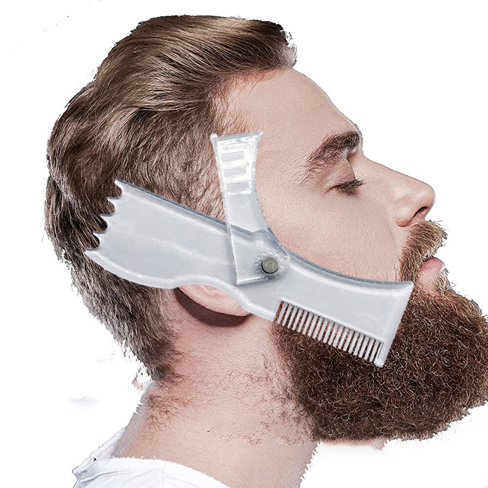 

New Beard Shaping Tool Trimming Shaper Template Comb Transparent Men's Beards Combs Beauty Tool For Hair Beard Trim Temp