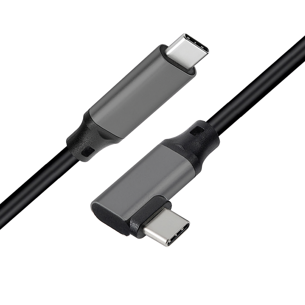 

USB3.1 Gen2 Type C VR Data Cable Aaluminum Shell Elbow to Straight Head PD10W 10 Gbps Connection Cable