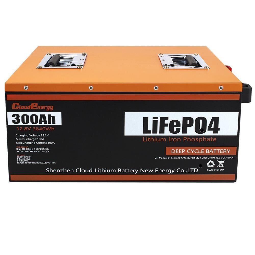 [EU Direct] Cloudenergy 12V 300Ah LiFePO4 Battery Pack Backup Power 3840Wh Energy 6000+ Cycles Built-in 100A BMS Support in Series/Parallel Perfect for Replacing Most of Backup Power RV Boats Solar Trolling Motor Off-Grid CL12-300