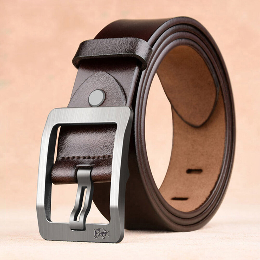 Men PU Leather Retro Pin Buckle Belt Business Casual Wild Adjustable Belt