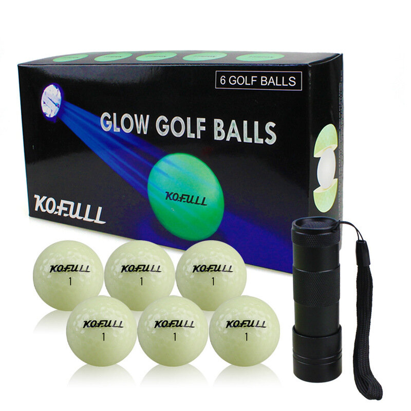 6 stuks lichtgevende golfballen Blijvende heldere nachtgolfballen met mini LED-zaklamp Teamsport