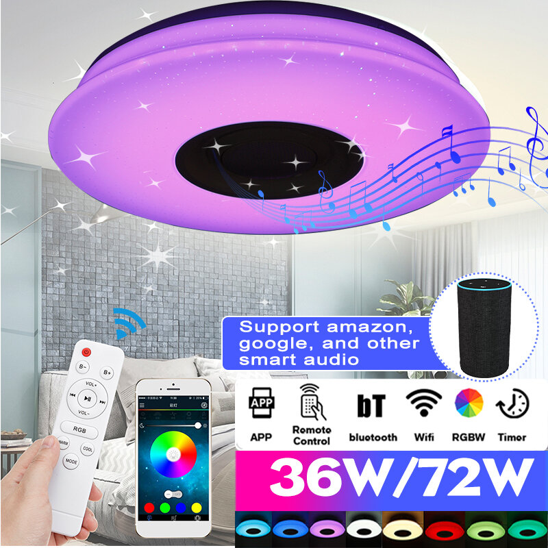 RGB Intelligent LED Audio Light 36cm 110V / 220V 36W Smart Control bluetooth WIFI RGB 3D Surround So