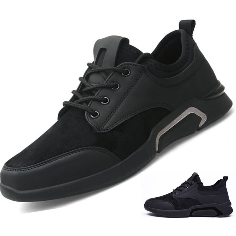 Zapatos para correr de cuero PU para hombre Impermeable Zapatillas deportivas ultraligeras, transpirables y cómodas, para caminar, zapatos casuales