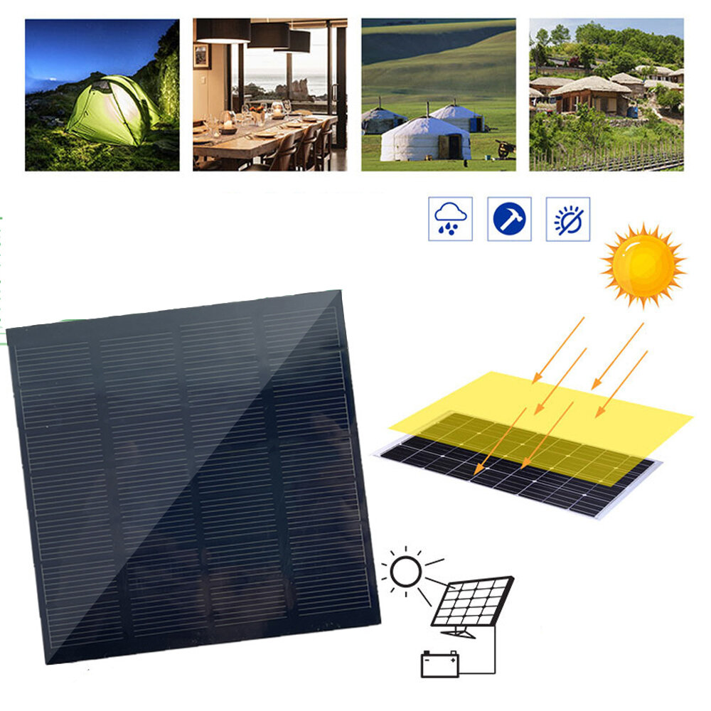 6V 3W Solarpanel Tragbar Monokristallin Batterie Ladegerät Power Outdoor Camping Travel