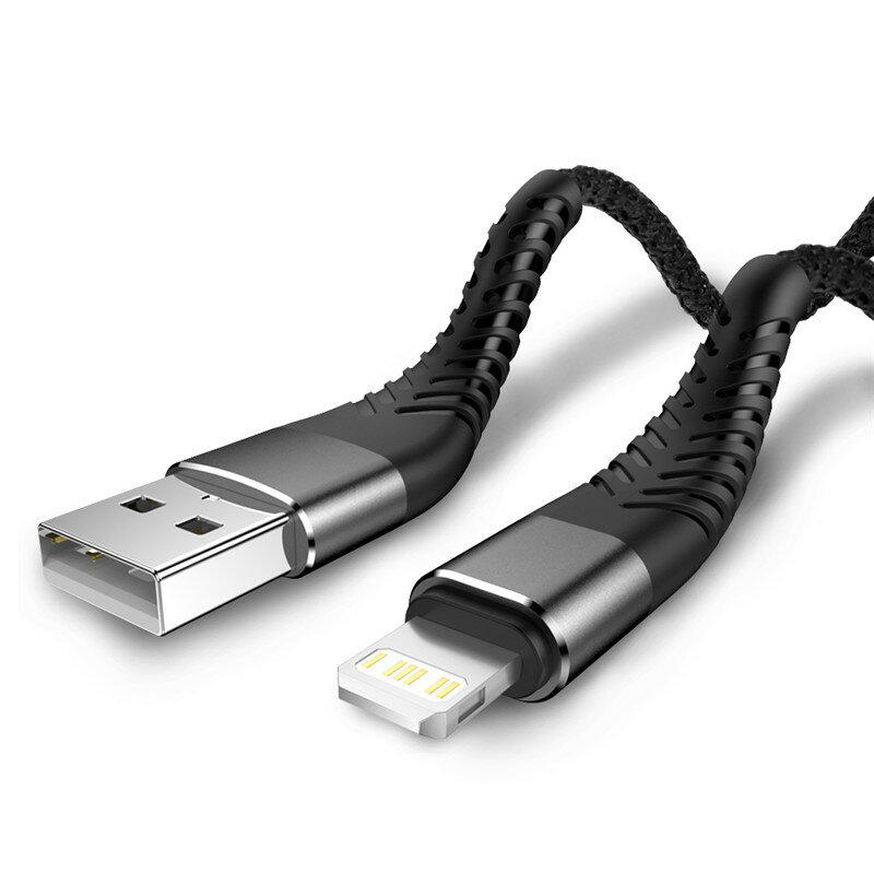 

3A USB-A to iP/Type-C Cable QC2.0/3.0/4.0 Fast Charging Data Transmission Copper Core Line 1M/2M Long for iPhone 12 13 1