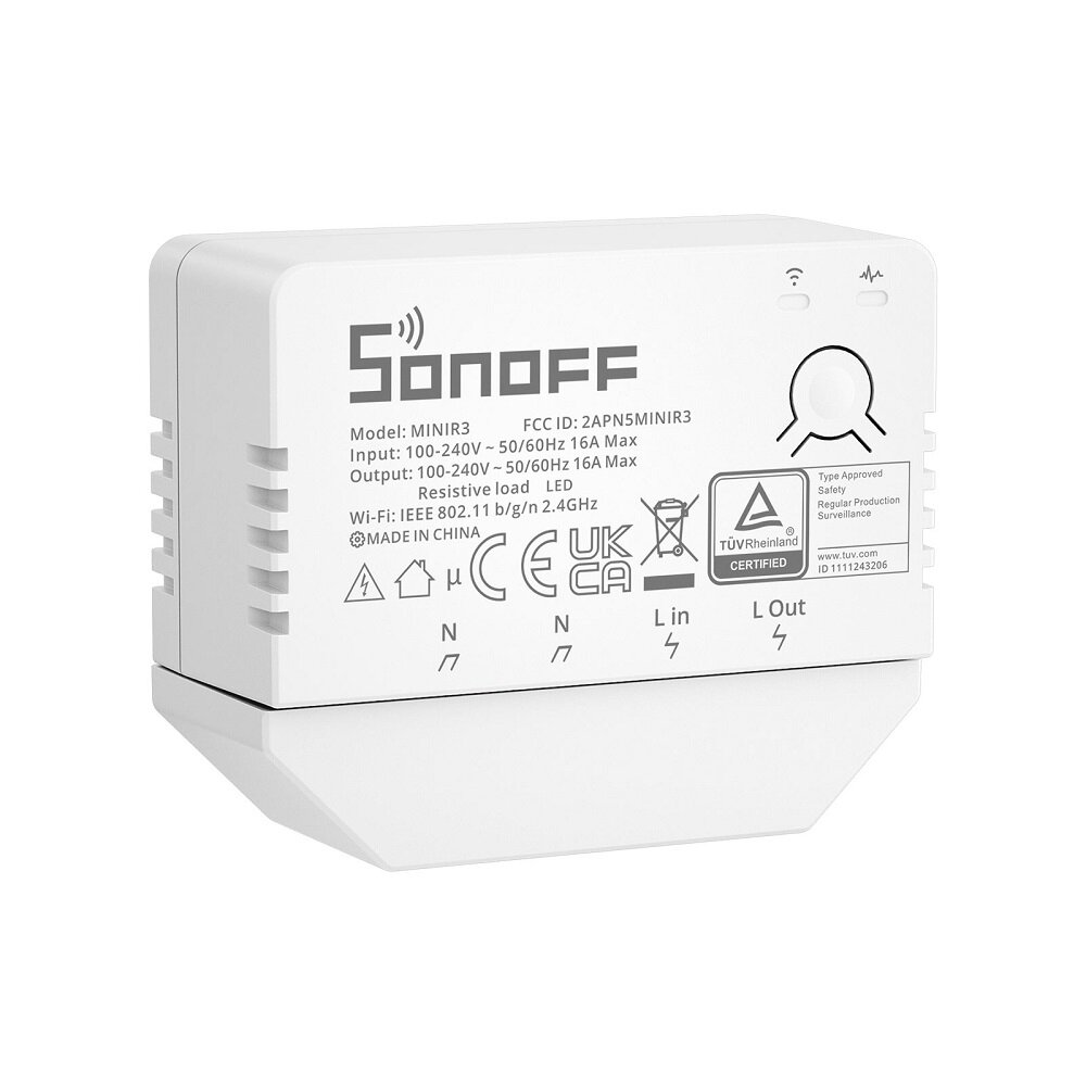 SONOFF 100-240V 50/60Hz 16A MINI R3 Smart Switch-module eWeLink-afstandsbediening Compatibel met Ale