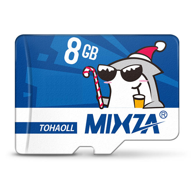 Mixza Christmas Shark Limited Edition 8GB U1 Class 10 TF Micro Memory Card for DSLR Digital Camera T