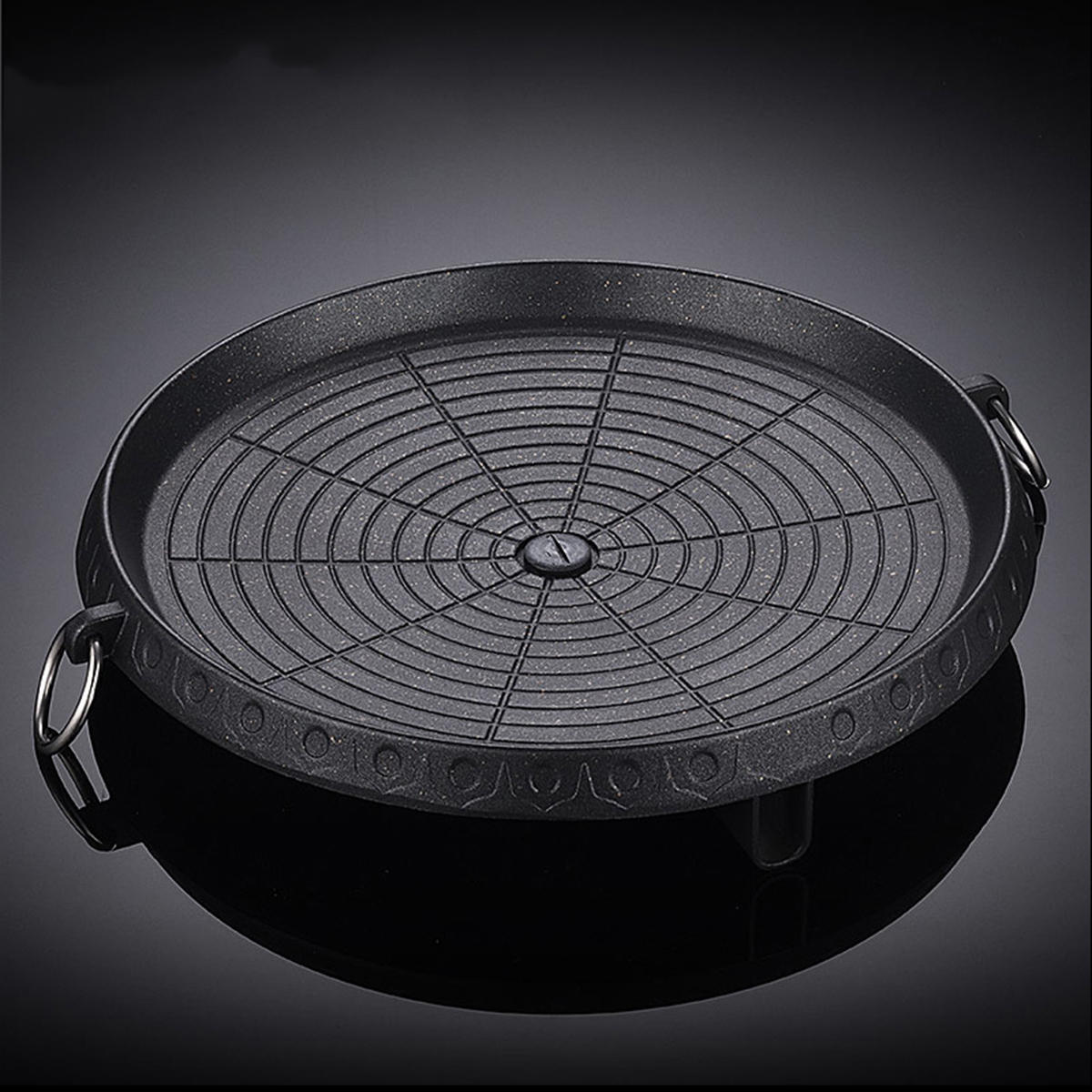 34cm BBQ Grill Non-stick Pan Marble Stone For Portable Gas Stove Cookware