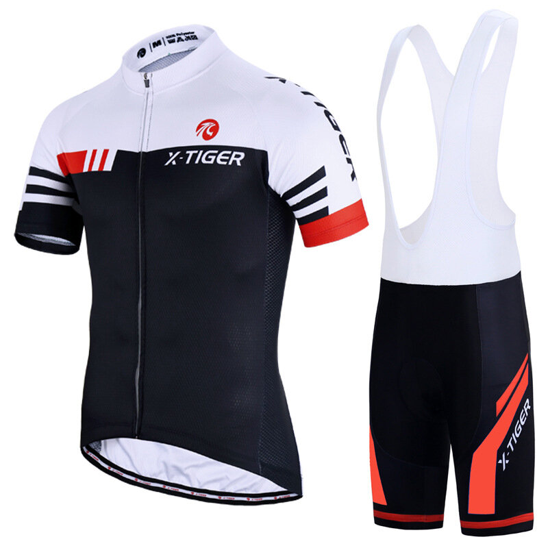 Conjunto de camisa e calça de ciclismo X-TIGER para o verão, camisas de bicicleta de estrada e MTB, roupas de ciclismo respiráveis