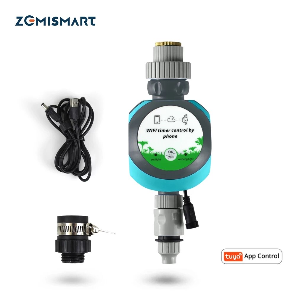 

Zemismart Tuya WiFi Smart Irrigation Electrical Watering Automatic Sprinkler Remote Garden System Timer with Alexa Googl