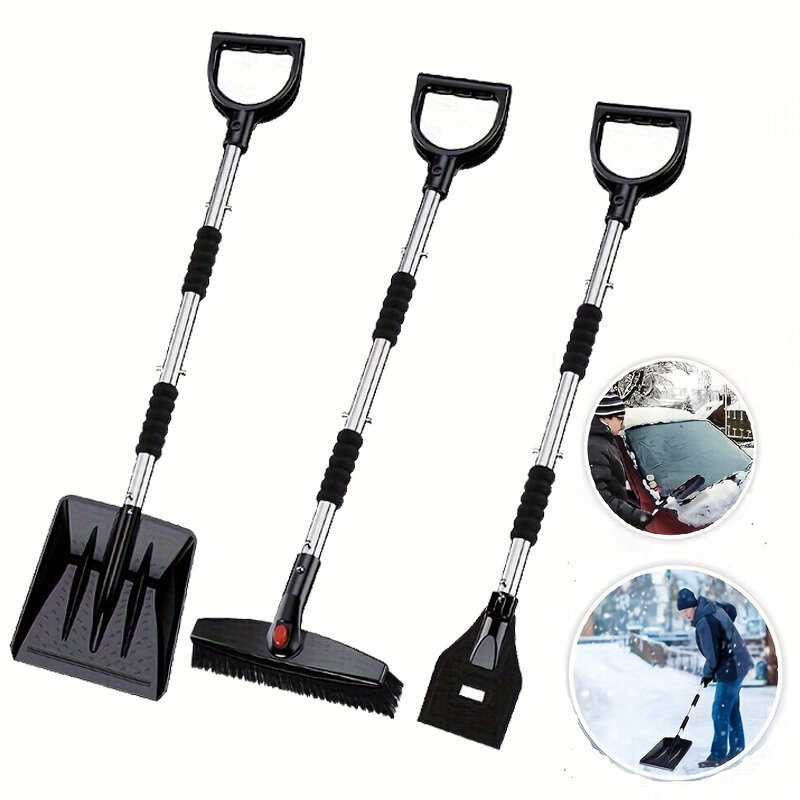 3-in-1 Detachable Snow Shovel for Car Car Snow Shovel Disassembled Retractable Shovel Snow And Ice Removal Tools