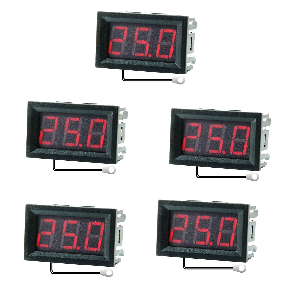 5Pcs 0.56 Inch Mini Digital LCD Indoor Convenient Temperature Sensor Meter Monitor Thermometer with 