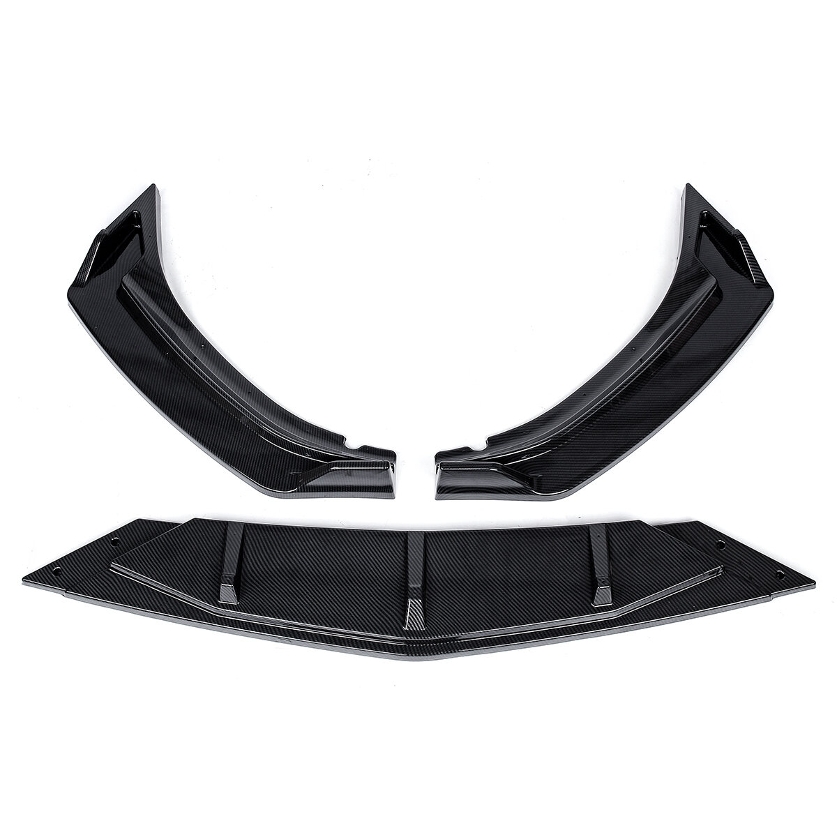 3Pcs Carbon Fiber Look Auto Voorbumper Splitter Lip Diffuser Body Kit Spoiler Guard Bescherming Voor