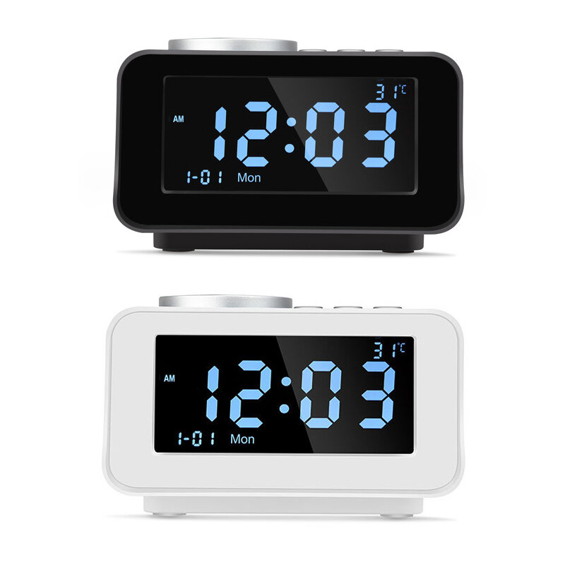 K6 ذكي إنذار ساعةحائط مكبر صوت بخاصية البلوتوث مكبر صوت لاسلكي محمول LCD شاشة عرض درجة الحرارة موسيقى لاعب