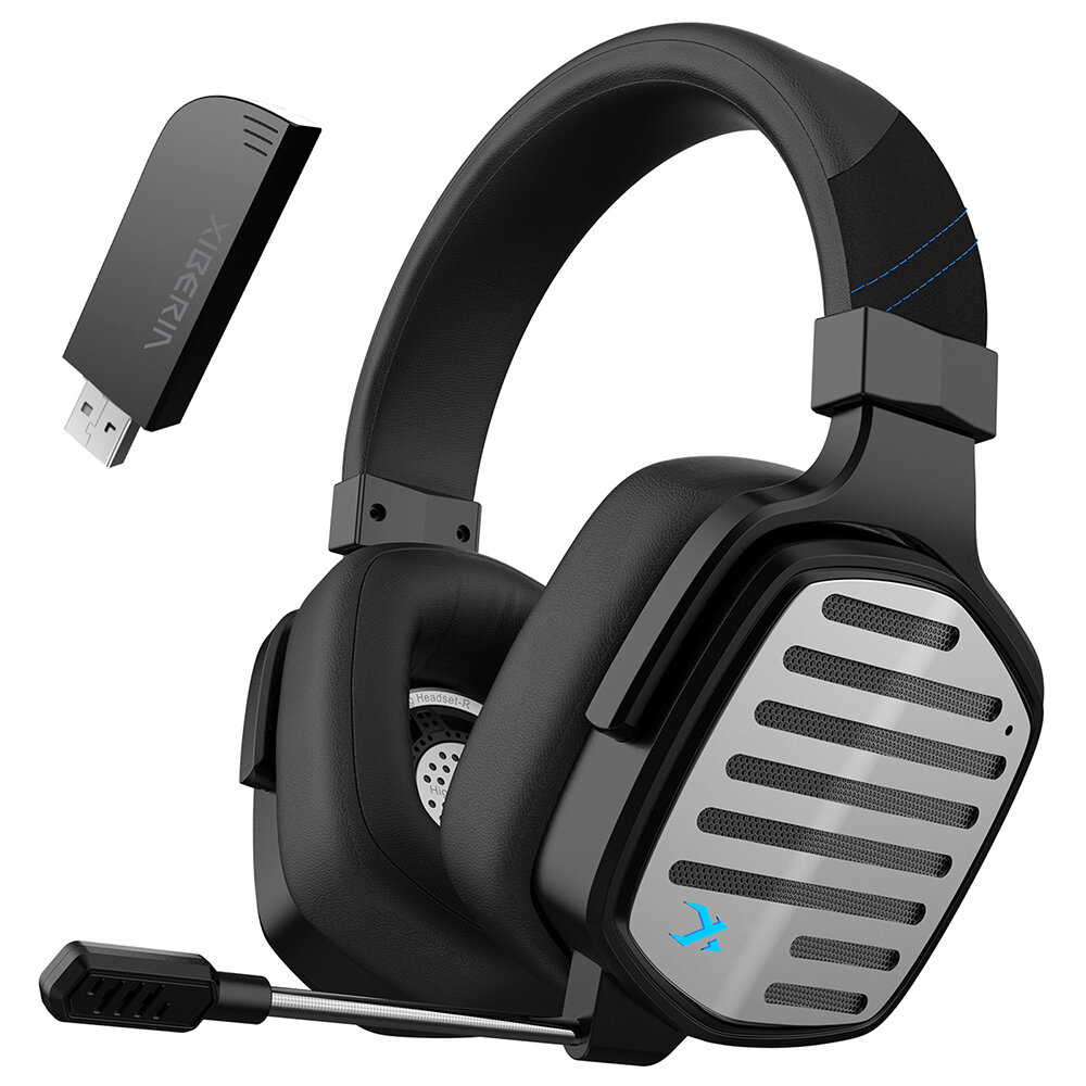 XIBERIA G02 2.4GWireless/3.5mm Wired Gaming Headset Noise Reduction Headphones with Mic Bass Surround Soft Earmuffs for