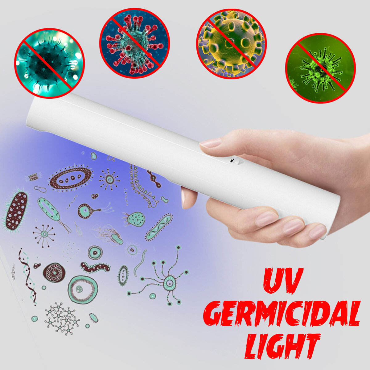 Portable Ultraviolet Light Lamp Sterilizer Disinfection Handheld Germicidal Multifunction